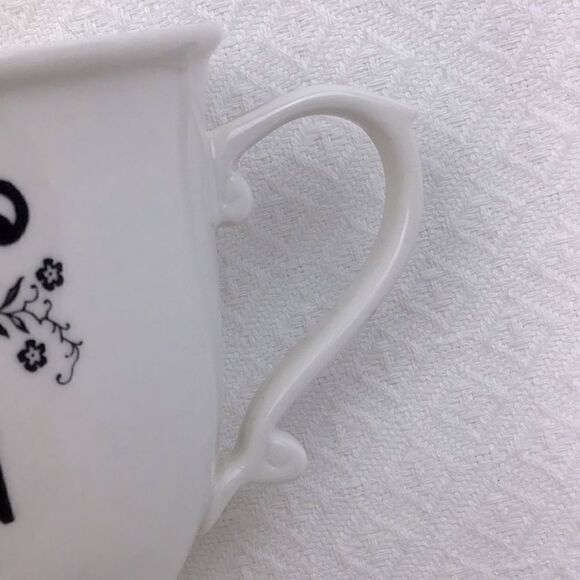 Anthropologie Monogram Initial “N” Script White Pedestal Tea Cup - Picture 6 of 8